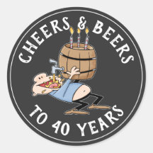 Cheers And Beers 40th Birthday Black And White