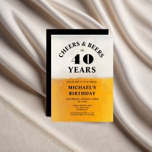 Cheers And Beers 40th Birthday Invitation