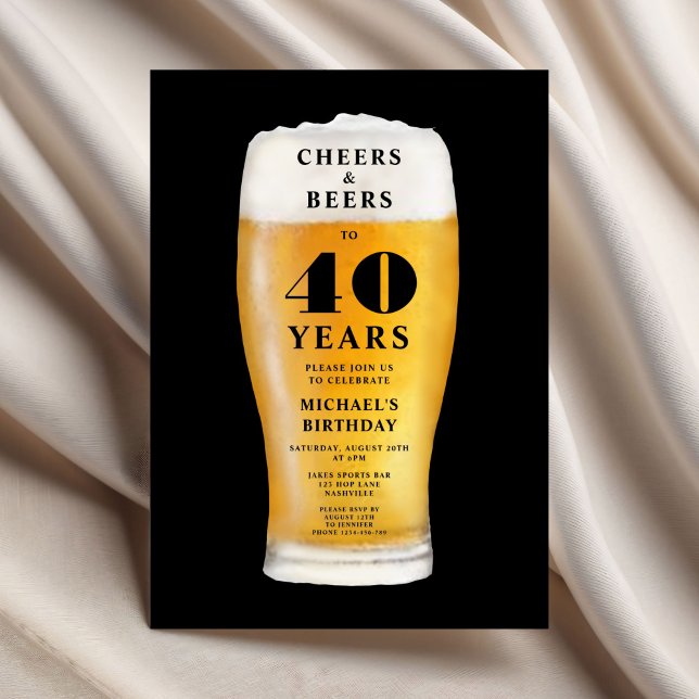 Cheers And Beers 40th Birthday Invitation (Cheers And Beers 40th Birthday Invitation)