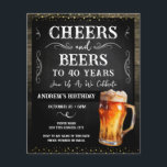 Cheers and Beers 40th Birthday Party Budget<br><div class="desc">Cheers and Beers Birthday Invitations. Easy to personalise. All text is adjustable and easy to change for your own party needs. Chalkboard and rustic wood background elements. Fun Chalkboard swirls and flourishes. Watercolor beer mug. Invitations for him. Bar or backyard BBQ birthday design. Any age,  just change the text.</div>