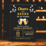 Cheers And Beers 50 Years Birthday Party Invitation<br><div class="desc">Invite friends and family to celebrate the big 5-0 with this fun “Cheers and Beers” 50 years birthday party invitation. Featuring a bold celebratory design and easy personalisation,  it sets the perfect tone for a milestone celebration.</div>