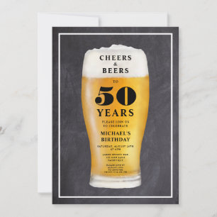 Cheers And Beers 50th Birthday Invitation