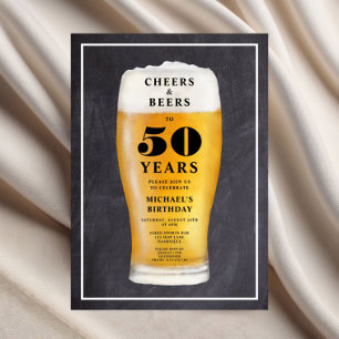 Cheers And Beers 50th Birthday Invitation