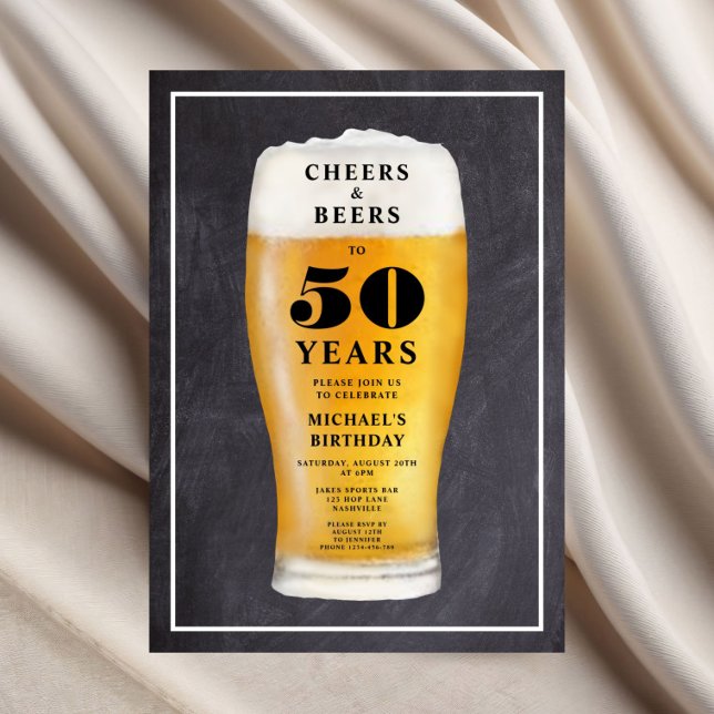 Cheers And Beers 50th Birthday Invitation (Cheers And Beers 50th Birthday Invitation)