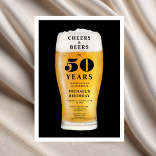 Cheers And Beers 50th Birthday Invitation