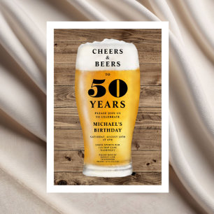 Cheers And Beers 50th Birthday Invitation