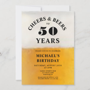 Cheers And Beers 50th Birthday Invitation