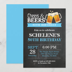 Cheers and Beers 50th Birthday Invitation Card