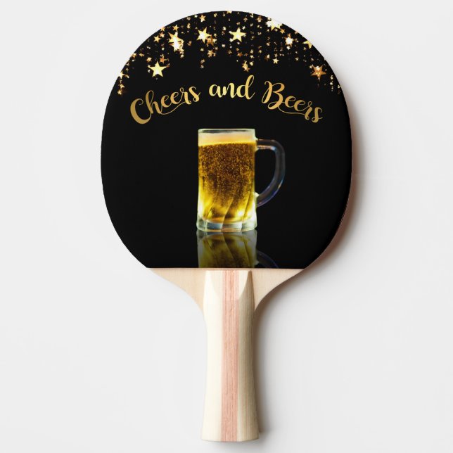 Cheers and Beers 50th Birthday Photo Template Ping Pong Paddle (Front)