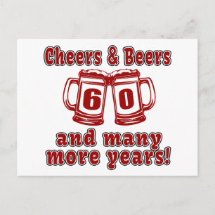 Cheers And Beers 60 Birthday Designs Postcard