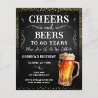 Cheers and Beers 60th Birthday Party Budget