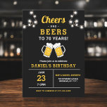 Cheers And Beers 70 Years Birthday Party Invitation<br><div class="desc">Invite friends and family to celebrate the big 7-0 with this fun “Cheers and Beers” 70 years birthday party invitation. Featuring a bold celebratory design and easy personalisation,  it sets the perfect tone for a milestone celebration.</div>