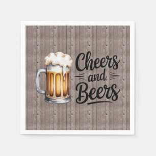 Cheers and Beers Adult Birthday Party Napkin