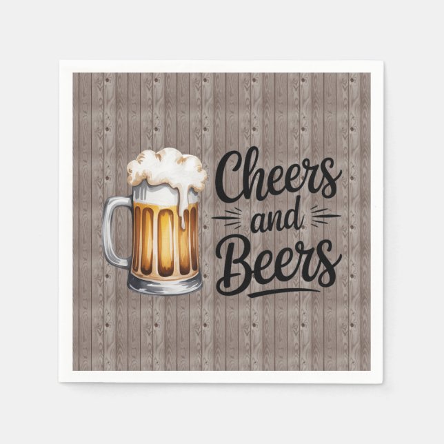 Cheers and Beers Adult Birthday Party  Napkin (Front)