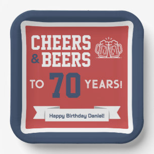 Cheers and Beers Adult Football Birthday Party Paper Plate