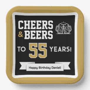 Cheers and Beers Adult Football Birthday Party Paper Plate