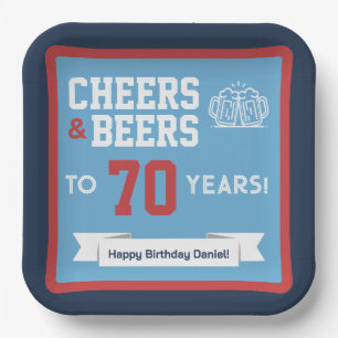 Cheers and Beers Adult Football Birthday Party Paper Plate