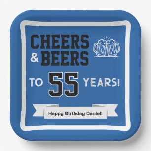 Cheers and Beers Adult Football Birthday Party Paper Plate