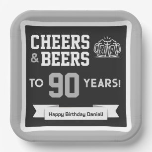 Cheers and Beers Adult Football Birthday Party Paper Plate