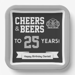 Cheers and Beers Adult Football Birthday Party Paper Plate