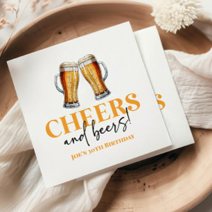 Cheers and Beers Beer Glass Birthday Party Napkin