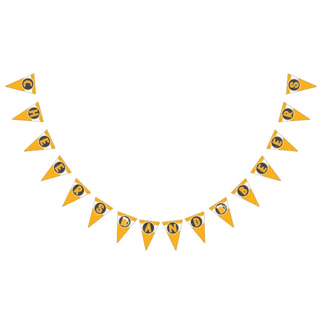 Cheers and Beers Birthday Banner | Bunting Pennant (All)