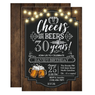 Cheers and Beers Birthday Invitation