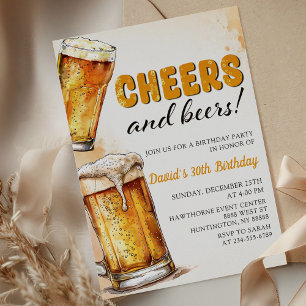 Cheers and Beers Birthday Party Invitation