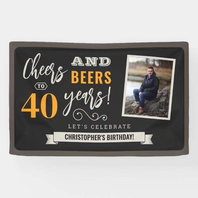 Cheers and Beers Birthday Photo Banner - 2.5'x4' (Horizontal)