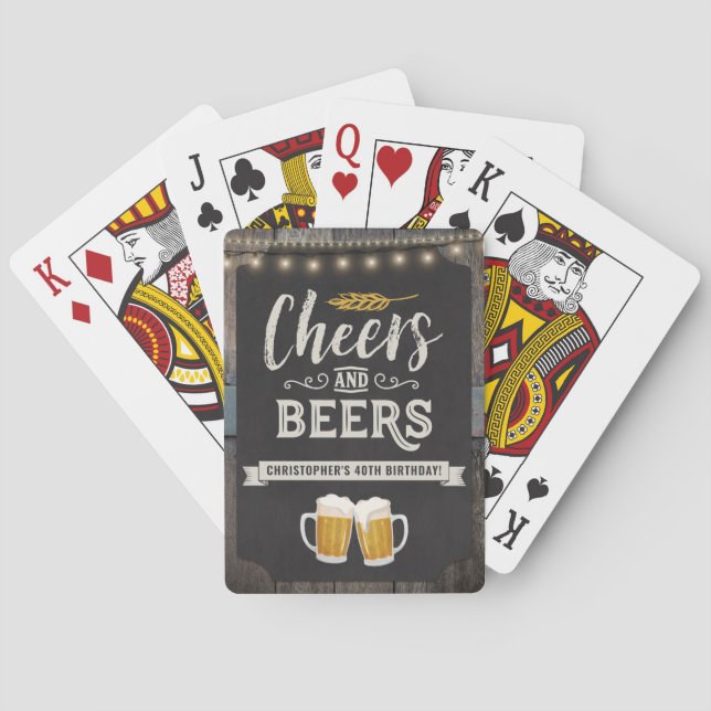 Cheers and Beers Birthday Playing Cards (Back)