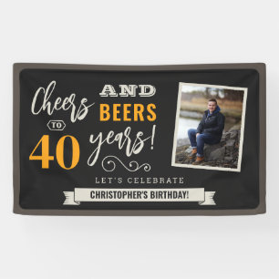 Cheers and Beers Birthday Sign Banner 3x5