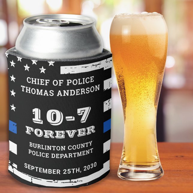 Cheers And Beers Custom 10-7 Police Retirement  Can Cooler (Creator Uploaded)