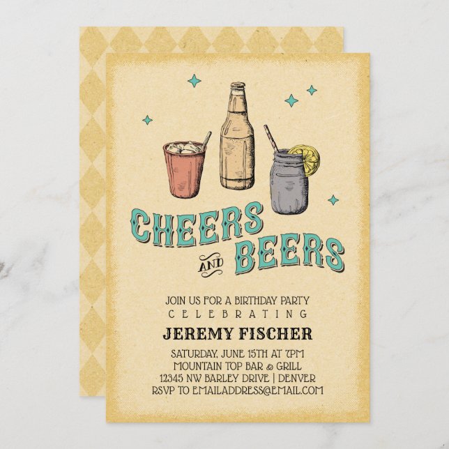 Cheers and Beers Invitation (Front/Back)