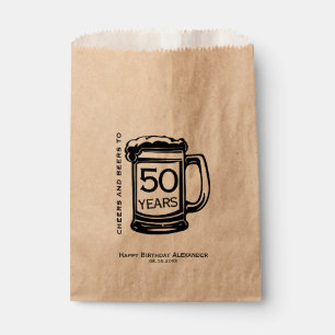 Cheers and Beers Milestone Birthday Party Custom Favour Bag