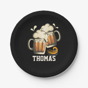 Cheers and Beers Paper Plates, 7" - Men's Birthday Plate