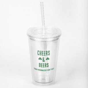 Cheers and Beers Party Event Acrylic Tumbler