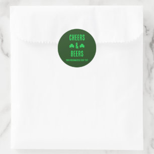 Cheers and Beers Party Event Classic Round Sticker