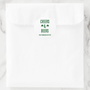 Cheers and Beers Party Event Classic Round Sticker