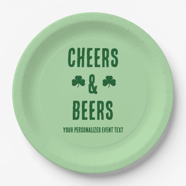 Cheers and Beers Party Event Paper Plate (Front)