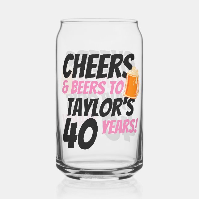 Cheers and Beers Personalised Birthday Can Glass (Back)