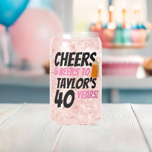 Cheers and Beers Personalised Birthday Can Glass