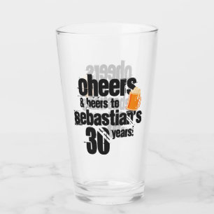 Cheers and Beers Personalised Birthday Glass