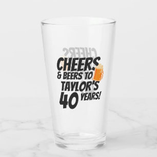 Cheers and Beers Personalised Birthday Glass