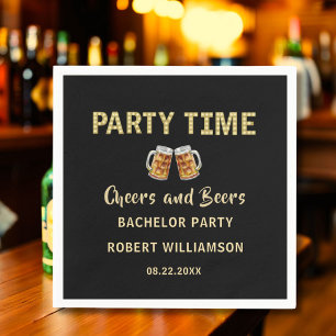 Cheers and Beers Personalized Bachelor Party Napkin