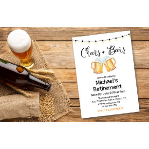 Cheers and Beers Retirement Invitation
