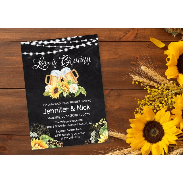 Cheers and Beers Rustic Couples Shower Invitation (Creator Uploaded)