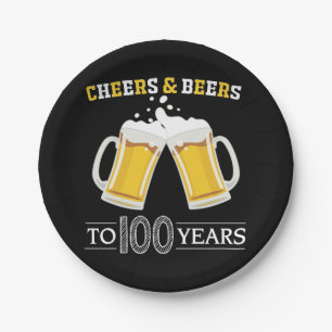 Cheers and Beers to 100 Years Paper Plate