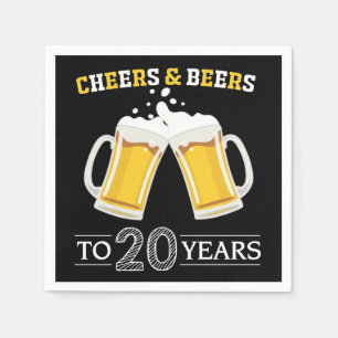 Cheers and Beers to 20 Years Napkins