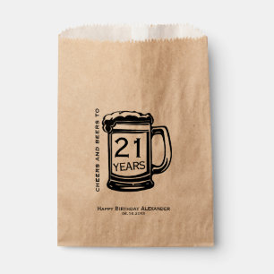 Cheers and Beers to 21 Years Birthday Party Favour Bag