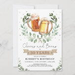 Cheers and Beers to 30 Years Adult Men Birthday Invitation<br><div class="desc">Cheers and Beers to 30 Years!  Personalise this fun beer-themed birthday invitation with your details. Use the design tools to edit the text,  change font colour and style to create a unique one of a kind invitation design.</div>
